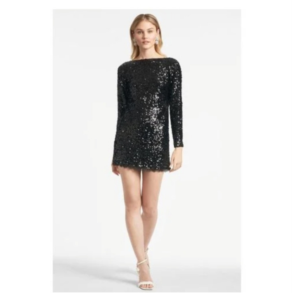 Sachin + Babi Cameron Dress Cocktail Dress Black Sequin Size 2